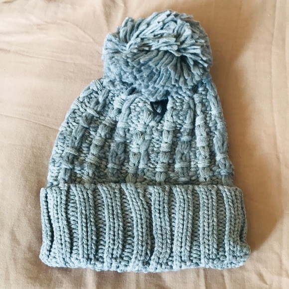 C.C. Gray Slip-Stitch Pom Beanie Hat - Picture 5 of 7